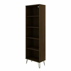 Best reviews of 👍 Rockefeller 5 Shelf Bookcase - Manhattan Comfort Brown 👍 -Bookshelves And Bookcases store unnamed file 3696