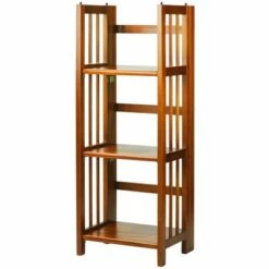 Best deal 🌟 Casual Home 331-35 3 Shelf 14 Inch Folding Office Wood Decorative Furniture Bookcase, Honey Oak (2 Pack) 😀