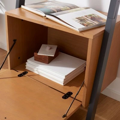 Cheap π 71.96" Lavina 3 Shelves and 1 Door Etagere Natural/Charcoal - Safavieh π 4 Cheap π 71.96" Lavina 3 Shelves and 1 Door Etagere Natural/Charcoal - Safavieh π - Image 2