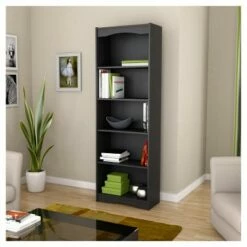 Budget 🛒 72" Hawthorn Tall Adjustable Bookcase - CorLiving Black 👍 -Bookshelves And Bookcases store unnamed file 3797