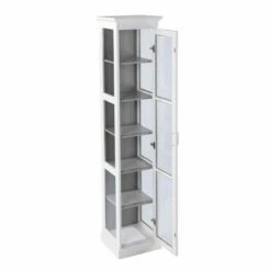 Wholesale 👏 77.25" Metmit Tall Curio with Glass Door - Aiden Lane Gray 🧨 -Bookshelves And Bookcases store unnamed file 3840