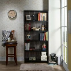 Wholesale 👍 72" Kehoe Transitional Bookcase Dark Gray/Black - HOMES: Inside + Out 🤩 -Bookshelves And Bookcases store unnamed file 3850