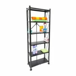 Best deal ✨ Origami 6 Tier Classic Stamped Steel Bookcase Organizer Storage Rack, Black 🎉