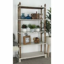 Best deal 😉 Olivia & May Farmhouse Wood Rectangle Shelving Unit White - Olivia & May 🧨