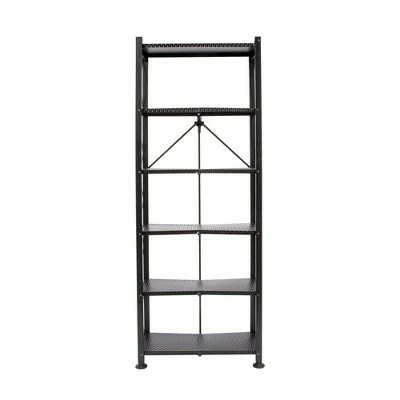Best deal ✨ Origami 6 Tier Classic Stamped Steel Bookcase Organizer Storage Rack, Black 🎉 3 Best deal ✨ Origami 6 Tier Classic Stamped Steel Bookcase Organizer Storage Rack, Black 🎉 - Image 2