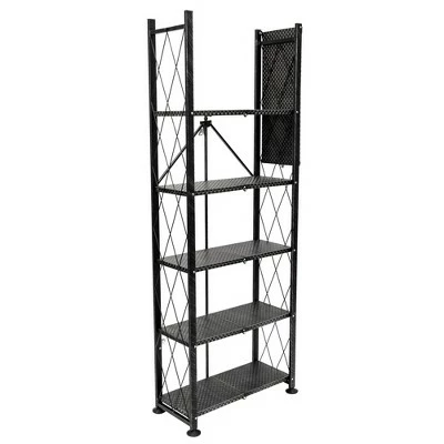 Best deal ✨ Origami 6 Tier Classic Stamped Steel Bookcase Organizer Storage Rack, Black 🎉 4 Best deal ✨ Origami 6 Tier Classic Stamped Steel Bookcase Organizer Storage Rack, Black 🎉 - Image 3