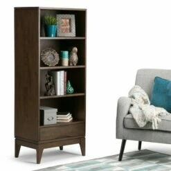 Best Pirce 🔔 Pearson Bookcase with Storage - Wyndenhall Walnut Brown 😍