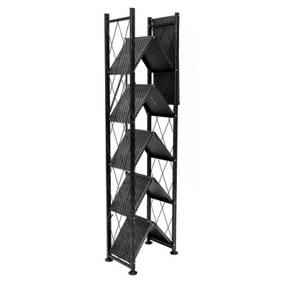 Best deal ✨ Origami 6 Tier Classic Stamped Steel Bookcase Organizer Storage Rack, Black 🎉 5 Best deal ✨ Origami 6 Tier Classic Stamped Steel Bookcase Organizer Storage Rack, Black 🎉 - Image 4