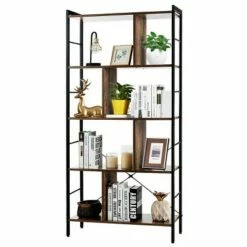 New 🤩 Costway 4-Tier Bookcase Industrial Bookshelf Floor Standing Storage Rack 🎁