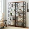 Outlet ✔️ 80.7" Bristol 6 Shelf Industrial Vintage Metal and Wood Bookcases Vintage Brown - Kinwell ✨ -Bookshelves And Bookcases store unnamed file 3946
