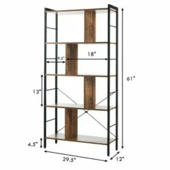 New 🤩 Costway 4-Tier Bookcase Industrial Bookshelf Floor Standing Storage Rack 🎁 -Bookshelves And Bookcases store unnamed file 398