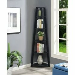 Budget ⭐ Breighton Home Newport 5 Tier Corner Bookshelf - Johar Furniture Gray 😉