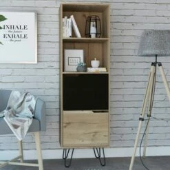 Best Sale ✨ 67" Aster 2 Tier Shelf Slim Bookshelf Light Wood - RST Brands 🥰