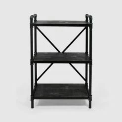 Promo 🎁 Honeysuckle Industrial Three Shelf Bookcase - Christopher Knight Home Gray/pewter Finish 😉 -Bookshelves And Bookcases store unnamed file 4081