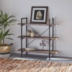Wholesale ๐ฏ 41.75" Indiana Industrial 3-Tier Shelf Dark Brown - Christopher Knight Home ๐