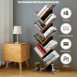 Hot Sale 👏 Costway Tree Bookshelf 8-Tier Bookcase Free Standing Book Rack Display Stand 🤩 -Bookshelves And Bookcases store unnamed file 414