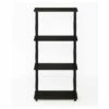 Cheap 🛒 Furinno Turn-N-Tube 4 Tier Multipurpose Open Wood Display Shelf and Bookcase for Living Room, Dining Room, Bedroom, and Office Spaces, Espresso Black 🥰