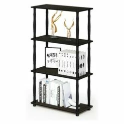 Cheap 🛒 Furinno Turn-N-Tube 4 Tier Multipurpose Open Wood Display Shelf and Bookcase for Living Room, Dining Room, Bedroom, and Office Spaces, Espresso Black 🥰 -Bookshelves And Bookcases store unnamed file 4147