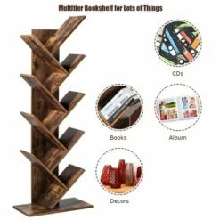 Hot Sale 👏 Costway Tree Bookshelf 8-Tier Bookcase Free Standing Book Rack Display Stand 🤩 -Bookshelves And Bookcases store unnamed file 415