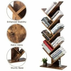 Hot Sale 👏 Costway Tree Bookshelf 8-Tier Bookcase Free Standing Book Rack Display Stand 🤩 -Bookshelves And Bookcases store unnamed file 417
