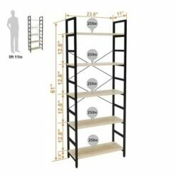 Promo 💯 Bestier 5 Tier Adjustable Multifunctional Storage Display Bookcase 26 Inch ✨