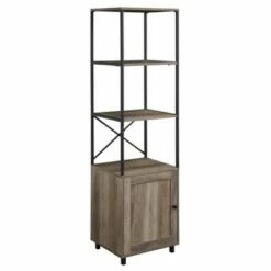Budget ⌛ 64" Paterson Industrial Farmhouse Storage Shelf with Cabinet - Saracina Home Rustic Oak 👏 -Bookshelves And Bookcases store unnamed file 4196