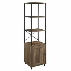 Budget ⌛ 64" Paterson Industrial Farmhouse Storage Shelf with Cabinet - Saracina Home Rustic Oak 👏 -Bookshelves And Bookcases store unnamed file 4197