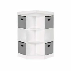Best deal ❤️ 5pc Kids' Corner Cabinet Set with 4 Bins Set - RiverRidge Home Gray/turquoise/aqua 😉 -Bookshelves And Bookcases store unnamed file 4201