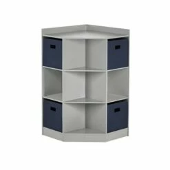 Best deal ❤️ 5pc Kids' Corner Cabinet Set with 4 Bins Set - RiverRidge Home Gray/turquoise/aqua 😉 -Bookshelves And Bookcases store unnamed file 4204
