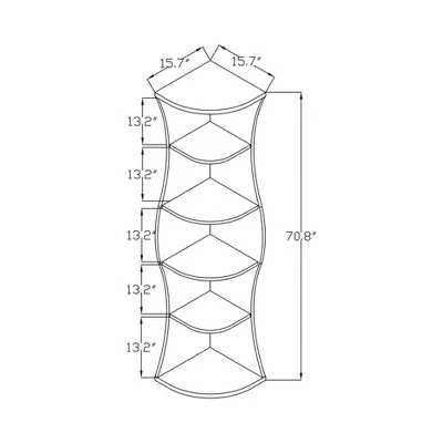 Top 10 ๐คฉ 70.8" Ronni Contemporary 5 Shelf Corner Bookcase Walnut - HOMES: Inside + Out ๐ 6 Top 10 ๐คฉ 70.8" Ronni Contemporary 5 Shelf Corner Bookcase Walnut - HOMES: Inside + Out ๐ - Image 4