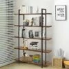 Best Sale ✔️ Costway 5-Tier Bookshelf Industrial Bookcase Open Storage Shelf Display Rack 🎁
