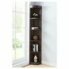 Deals 🔥 77" Pella Contemporary Corner Display Shelf Dark Walnut - HOMES: Inside + Out 🎉