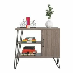 Hot Sale 🎉 Panama 3 Shelf Bookcase - Room & Joy Distressed Gray Oak 🤩 -Bookshelves And Bookcases store unnamed file 4291