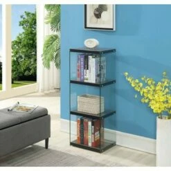 New 🥰 40.75" SoHo 4 Tier Tower Bookcase Weathered - Breighton Home Gray ✨