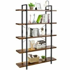 Best Sale ✔️ Costway 5-Tier Bookshelf Industrial Bookcase Open Storage Shelf Display Rack 🎁 -Bookshelves And Bookcases store unnamed file 431