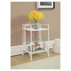Budget 👏 20.25" 2 Tier Folding Metal Shelf White - Breighton Home 👍 -Bookshelves And Bookcases store unnamed file 4317