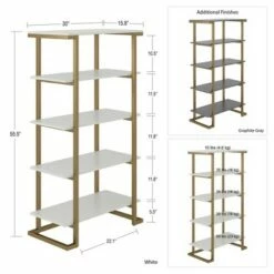 Budget ✔️ 55.51" Camila 5 Shelf Bookcase White - CosmoLiving by Cosmopolitan 💯 -Bookshelves And Bookcases store unnamed file 4323