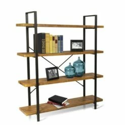 Best Sale 😉 54.72" Urban 4 Tier Shelf Woodgrain Black - Atlantic 😀