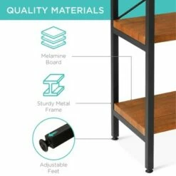 Buy ⭐ Best Choice Products 55in Storage Bookshelf for Living Room, Walkway w/ Industrial, Elevated Design 🧨 -Bookshelves And Bookcases store unnamed file 4332