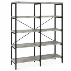 Buy ⭐ Best Choice Products 55in Storage Bookshelf for Living Room, Walkway w/ Industrial, Elevated Design 🧨 -Bookshelves And Bookcases store unnamed file 4336