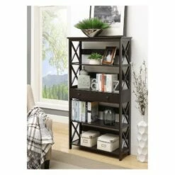 Hot Sale ✔️ 59.75" Oxford 5 Tier Bookcase with Drawer Black - Breighton Home 😉 -Bookshelves And Bookcases store unnamed file 4339