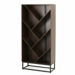 Brand new 🧨 65" Bucy Modern Industrial 6 Shelf V Bookcase - Christopher Knight Home Dark Gray/black 😀 -Bookshelves And Bookcases store unnamed file 4361