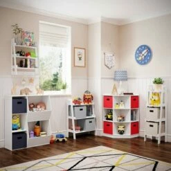 Best Pirce 😉 RiverRidge Home Kids' 3 Cubby with 2 Veggie Bin Floor Cabinet White - RiverRidge ⭐ -Bookshelves And Bookcases store unnamed file 439