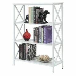 New ๐ฅ 42" Tucson 4 Tier Bookcase White - Breighton Home ๐ฅฐ