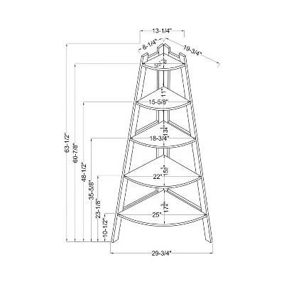Discount π 63.25" Lynch 5 Shelf Corner Bookcase - HOMES: Inside + Out White π― 6 Discount π 63.25" Lynch 5 Shelf Corner Bookcase - HOMES: Inside + Out White π― - Image 4