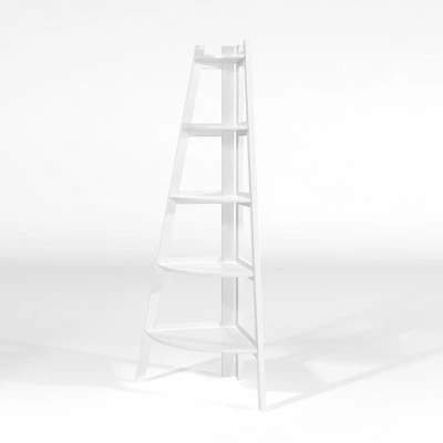 Discount π 63.25" Lynch 5 Shelf Corner Bookcase - HOMES: Inside + Out White π― 9 Discount π 63.25" Lynch 5 Shelf Corner Bookcase - HOMES: Inside + Out White π― - Image 7