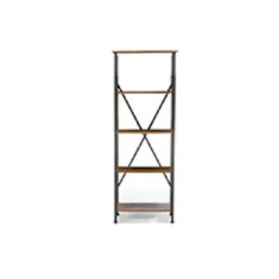 Coupon โ๏ธ 74.25" Lancashire Wood & Metal Bookcase Brown - Baxton Studio ๐ 4 Coupon โ๏ธ 74.25" Lancashire Wood & Metal Bookcase Brown - Baxton Studio ๐ - Image 2