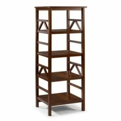 Cheapest ✔️ Titian 4 Shelf Bookcase - Linon Brown 😍 -Bookshelves And Bookcases store unnamed file 4438