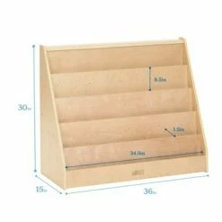 Promo 🛒 ECR4Kids Birch Hardwood Single-Sided Bookcase Display Stand for Kids, 5 Shelves, Natural Finish 💯