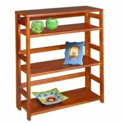 Wholesale 🥰 Cakewalk High Folding Bookcase - Regency Cherry 💯 -Bookshelves And Bookcases store unnamed file 4496